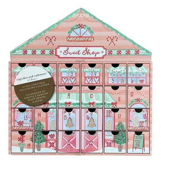 Cupcakes & Cashmere Christmas Advent Calendar 24 Countdown Drawers Refillable